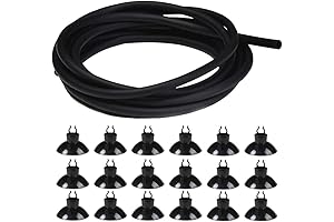 JIH 25 Feet Aquarium Black Standard Airline and Suction Cups for Terrariums