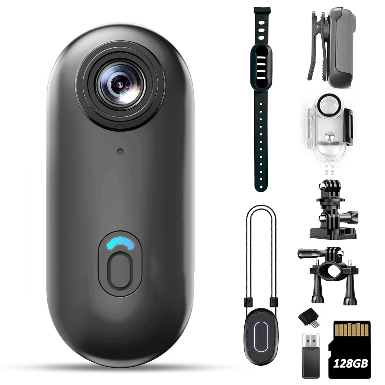 LaView 4K Mini Body Camera 128GB - Action Body Cam with Audio & Video- Thumb Hands Free Waterproof Recording Wearable Cameras - POV Worn Portable Personal Camcorder (Thumb Camera)