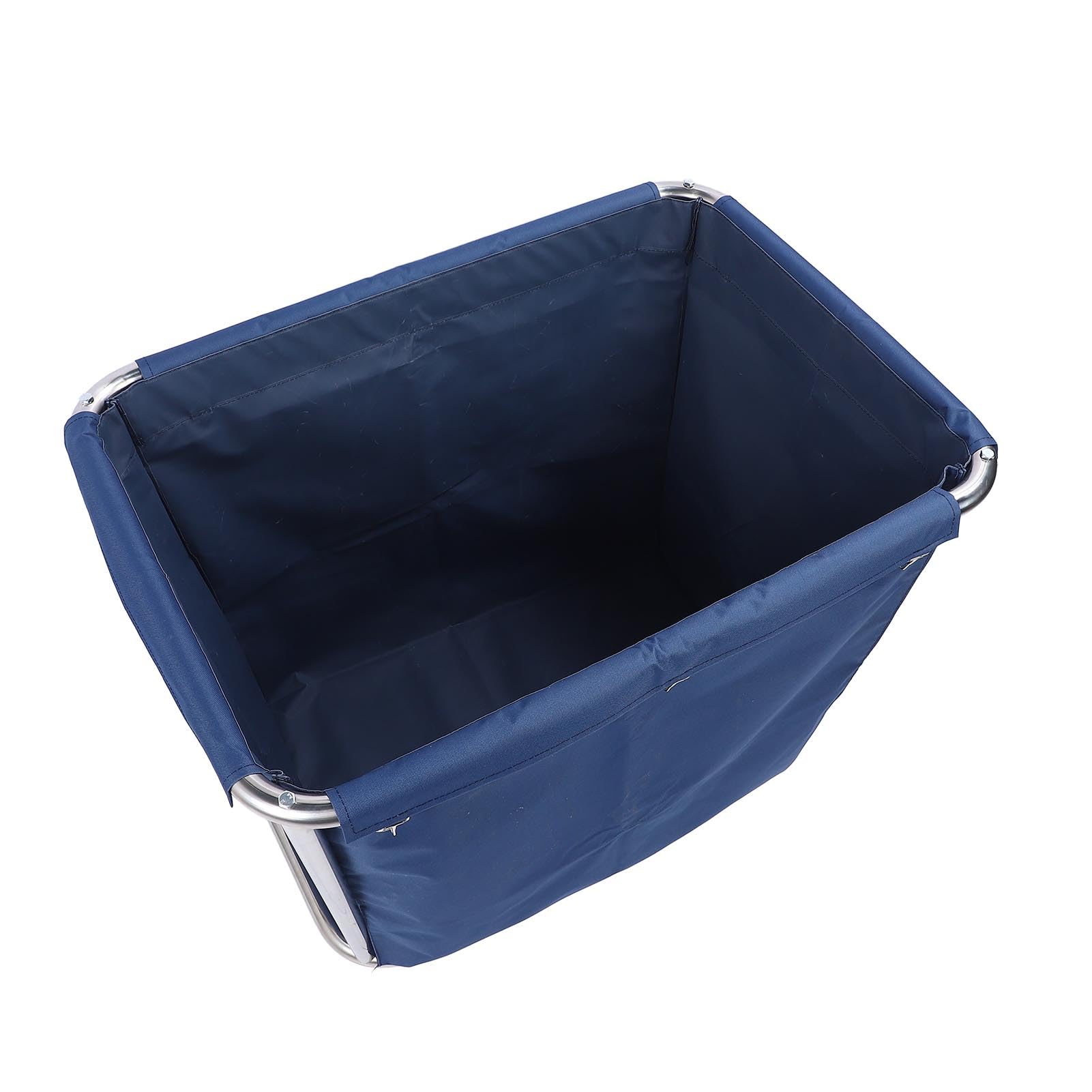 Jeffergarden Carro de Lavandería Comercial, Cesto de Lavandería con Ruedas de Acero Inoxidable con Bolsa Oxford Desmontable, Ruedas Silenciosas de Carga de 120 Kg de Capacidad de 350 L, para Hoteles,