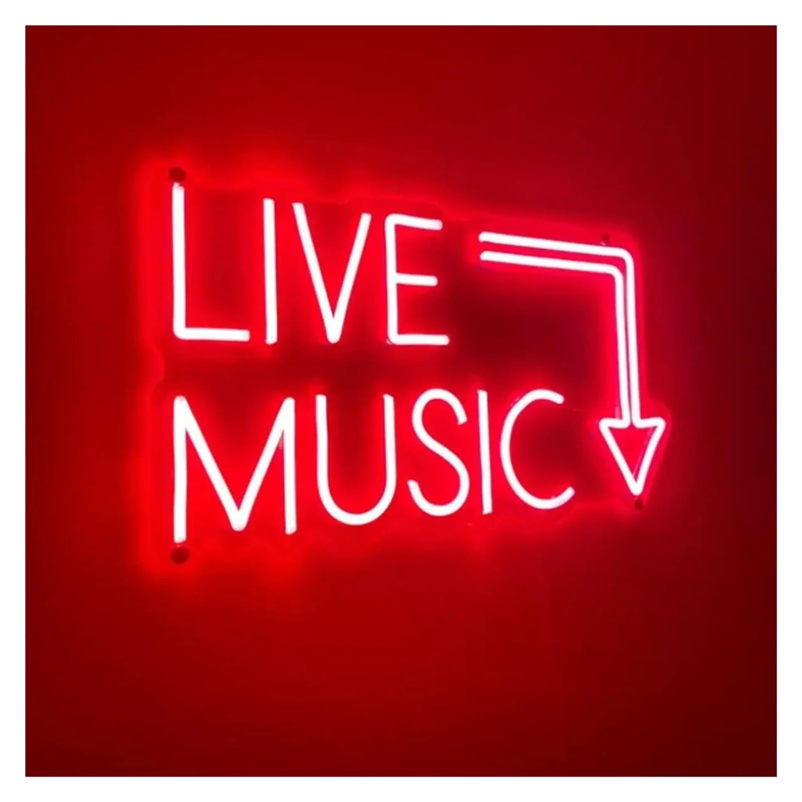 Luci al Neon Da Parete Live Music Insegna Al Neon Dimmerabile LED Lettera Luminosa USB Per Feste Casa Appeso Parco Giochi Negozio Camera Decorazioni Per Feste 34cm×22cm