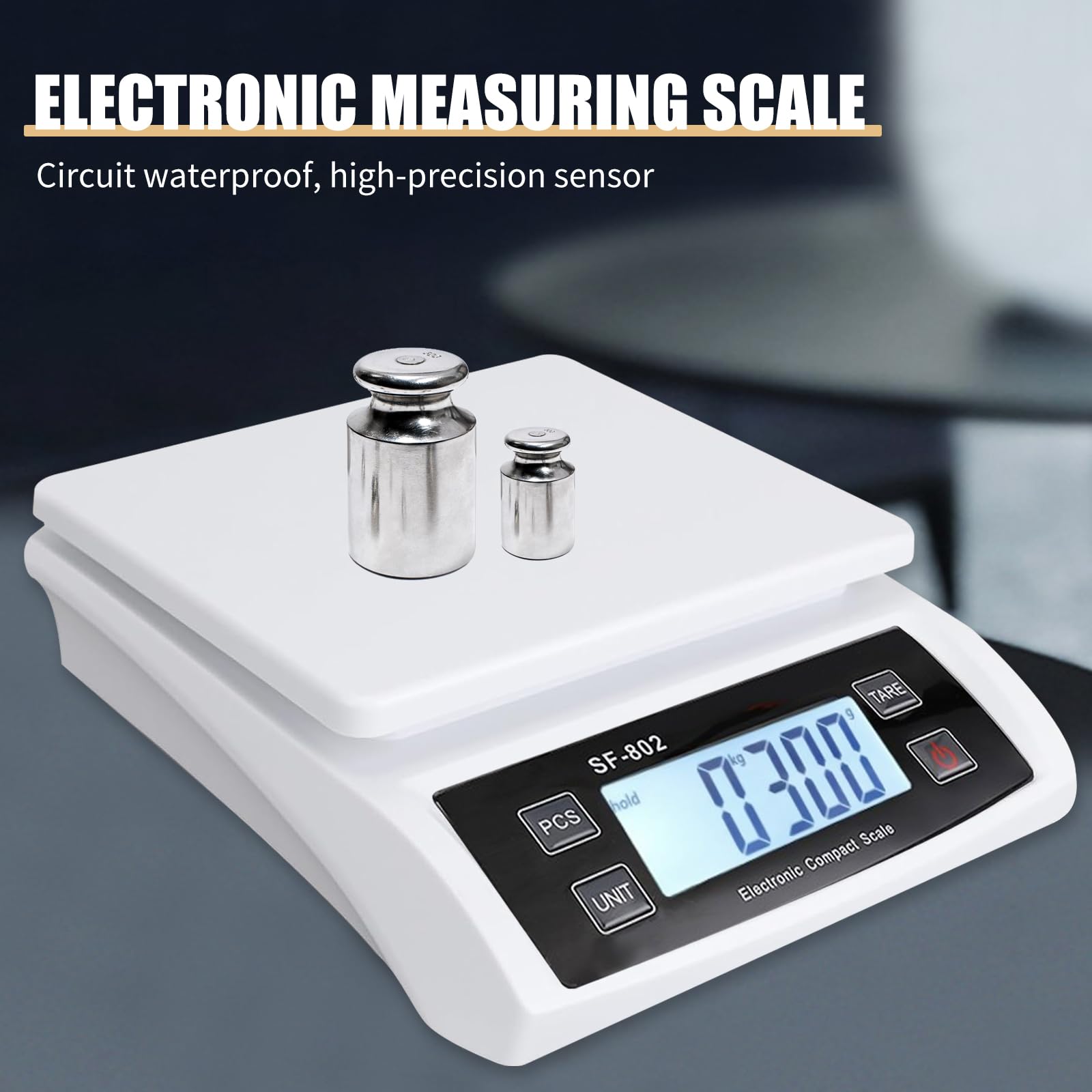 Balance de cuisine numérique 30 kg/0,1 g avec écran LCD, fonction tare, haute précision, fonctionne sur piles, balance à fruits avec 4 unités de mesure pour la cuisine et la pâtisserie (blanche)