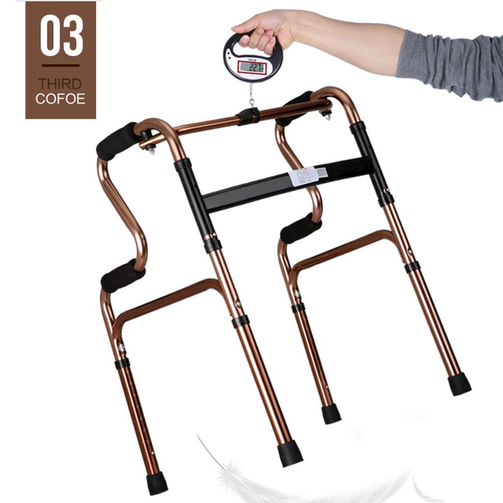 Andador para Ancianos,Bastón, Práctico Andador Plegable Equipo para Andador para Ancianos Aleación de Aluminio Soporte Ajustable de 4 Patas Adecuado para Personas con Alturas en el Rango de