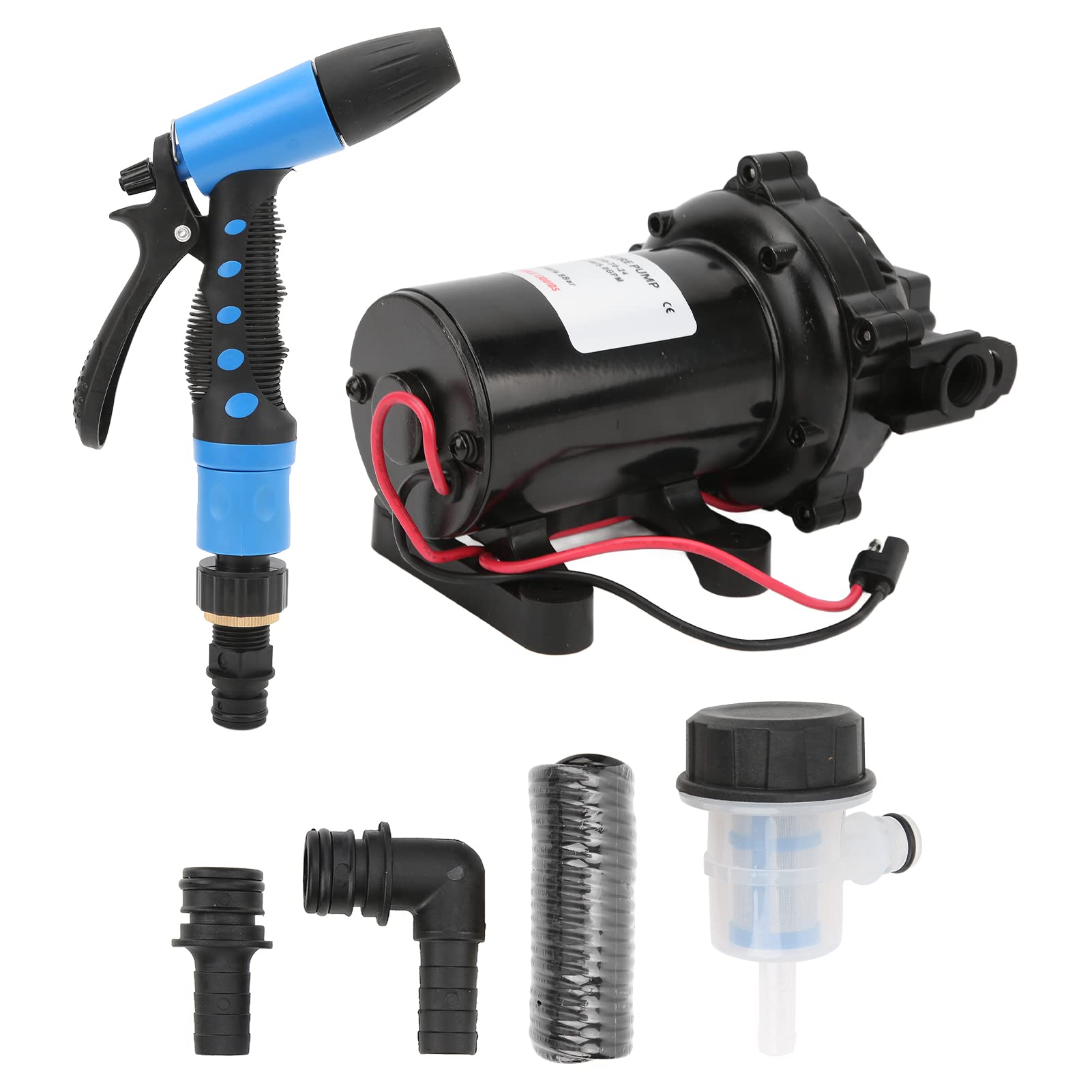 Zestaw Pompy do Mycia Pokładu 24 V 5,0 GPM 70PSI 137,8 Stopy RV Marine Boat Yacht, Samozasysająca Membranowa Pompa Wodna z Ciśnieniem, Zestaw Pompy do Wysokiego Zmywania
