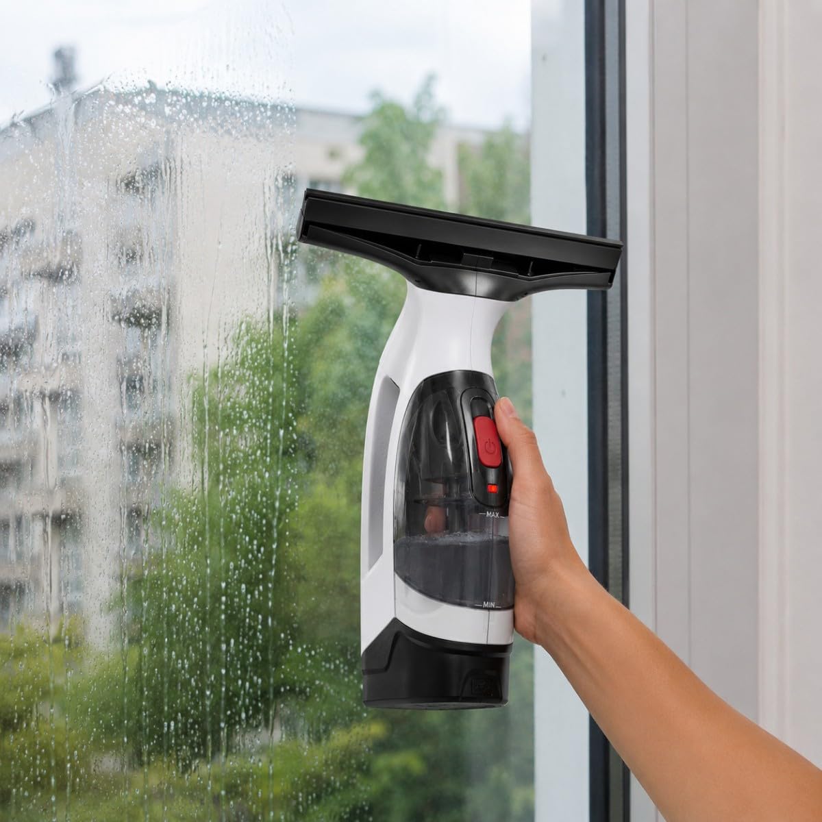 Limpiador de cristal inalámbrico batería de litio 30 min para aspiradoras secadoras 150 ml rasqueta 280 mm recargable IPX4