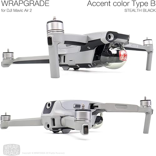 Miniatura 3 de Wrapgrade Skin compatible con DJI Mavic Air 2  Color de acento B (negro sigiloso)