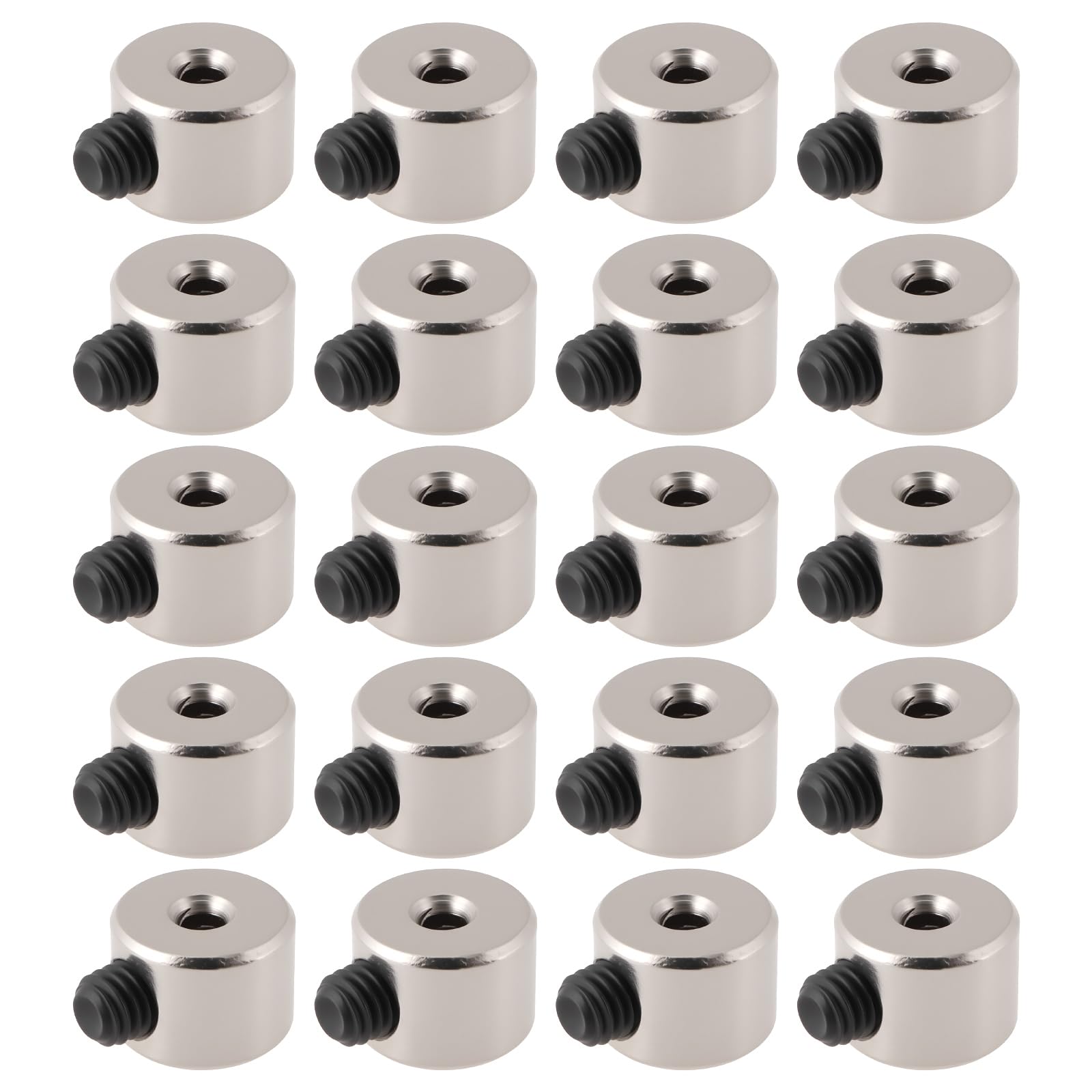 YINETTECH 20pcs 1.5mm Quick Release Locating Rings Metal Clamping Collars with Grub Screw for Automotive Robotics and Manufacturing Silver