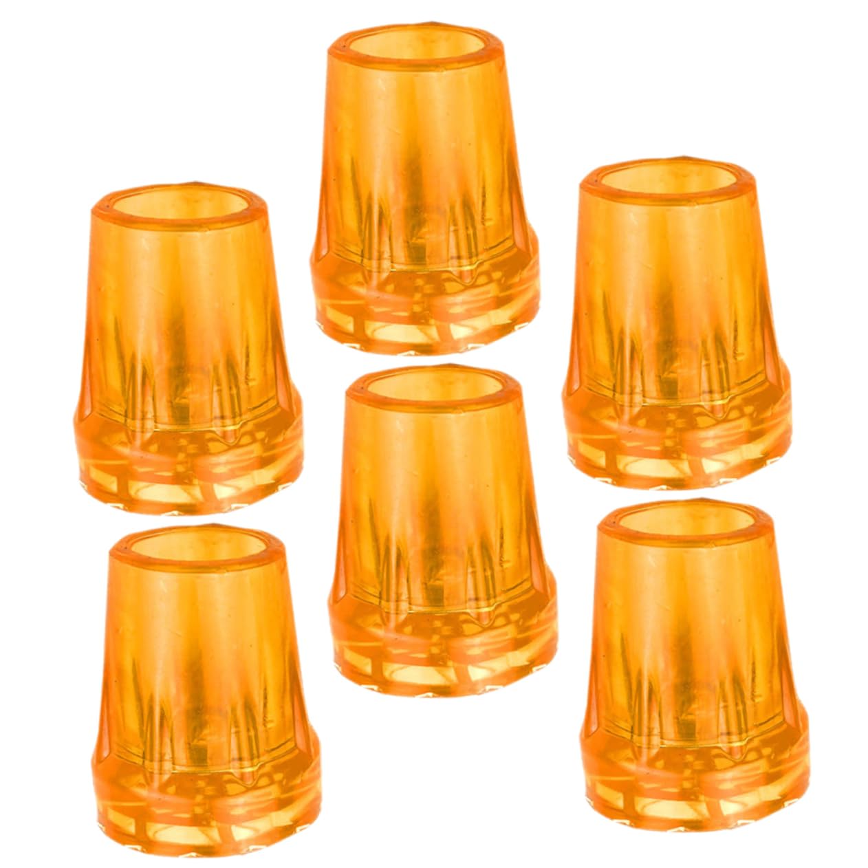 FRCOLOR 6pcs Non-Slip Crutches Pads for Crutches Hiking Pole Tip Replacement Hiking Pole Protector Walking Pole Tips Hiking Accessories Trekking Pole Foot Covers Walker Tips Yellow Rubber