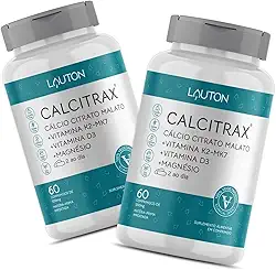 CALCITRAX CÁLCIO CITRATO MALATO+VIT K2-MK7+VIT D3+MAGNÉSIO- LAUTON NUTRITION - 120 COMPRIMIDOS – 100% VEGAN0 – CÁLCIO PARA OS OSSOS