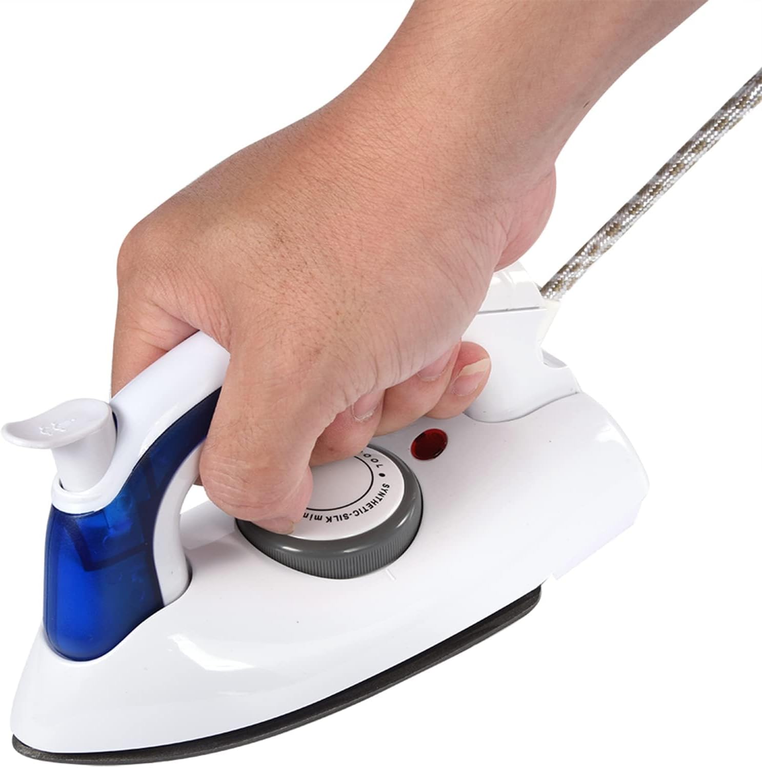 Portable Handheld Steam Iron with Temperature Control - Foldable Travel Steamer for Wrinkle Removal on Fabrics