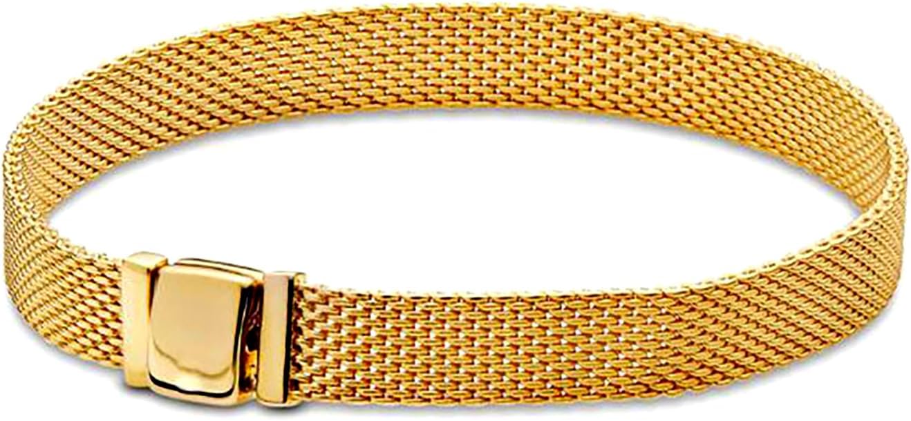 QeenseKcReflexions Mesh Bracelet for Pandora Reflexion Clip-on Charm Bead Women Size 16cm-22cm