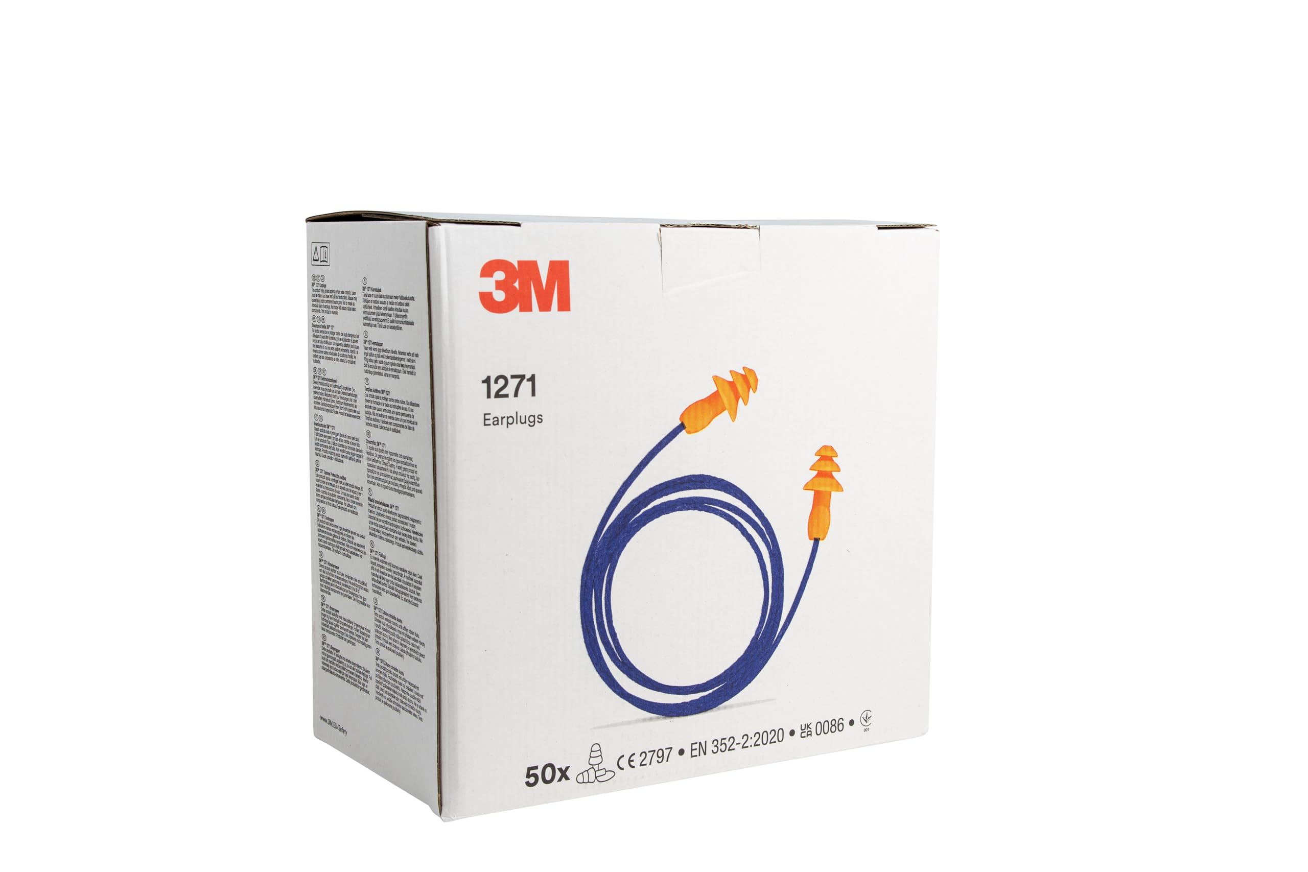 3M 1271 Tapones reutilizables, con cordón, 50 pares
