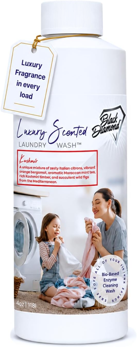 Black Diamond Stoneworks Kashmir Luxury Scented Laundry Wash, Premium Quality Detergent, Superior Cleaning Performance, Long-Lasting Fragrance, Trial Size.