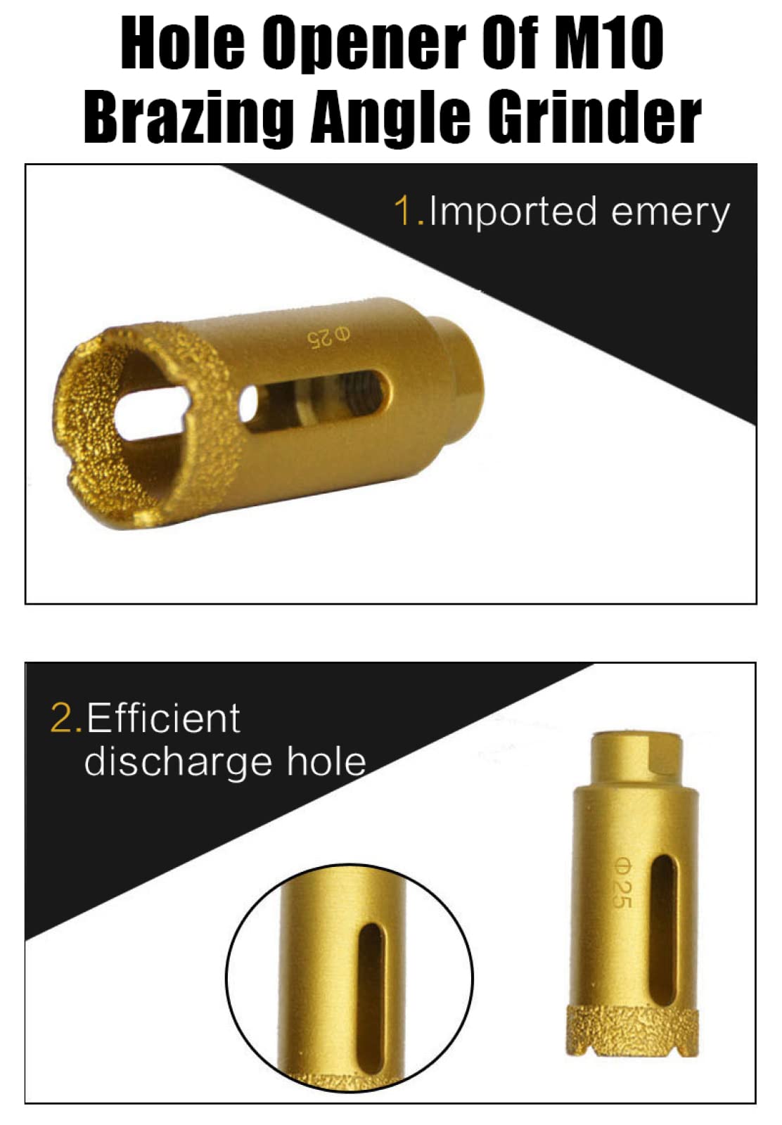 1pc M10 Filo 6-100mm Vuoto A Secco Brasato Diamante Marmo Perforazione Core Bit Piastrelle di Ceramica Foro Seghe Apri Granito Marmo punte da trapano,90 mm