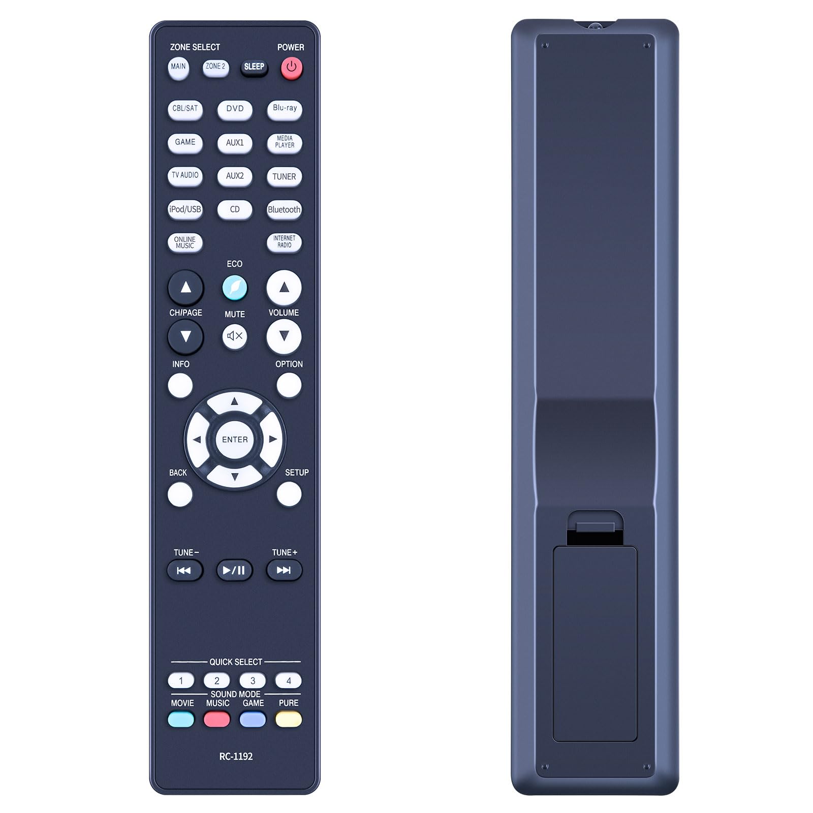 TCNOUMT RC-1192 Remote Control Replacement for Denon Audio Video AV Receiver RC 1192 Replace Remote Control AVR-X2100W AVR-X2200W AVR-X3100W AVR-X3300W AVR-X5200W AVR-S900W RC1216