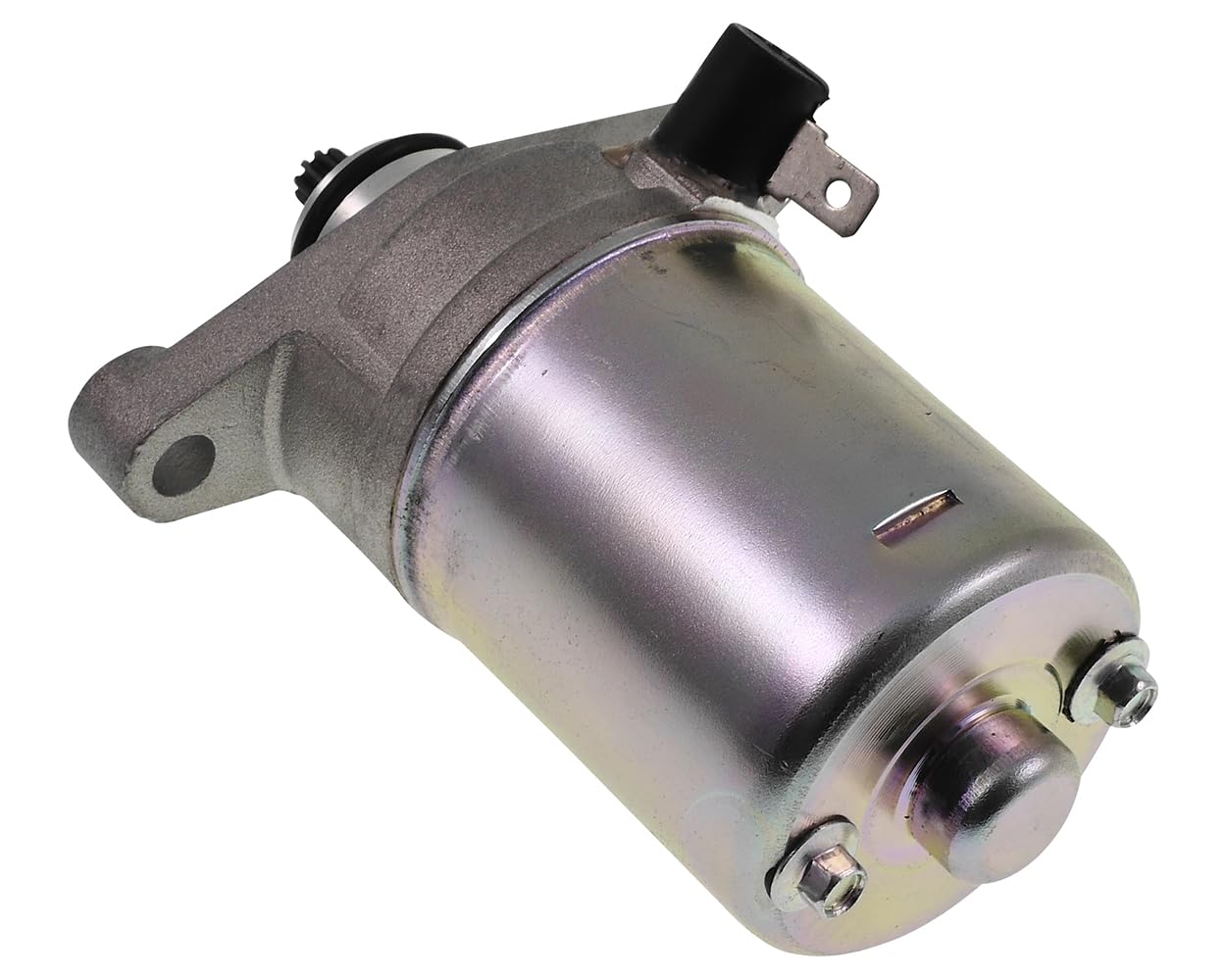 Démarreur à dix dents, compatible avec Kymco Super 8, Agility 50 4T et DJ50 | Alimentation douze volts par câble de tension, masse via boîtier, fixation par deux vis; contenu: un moteur de démarrage