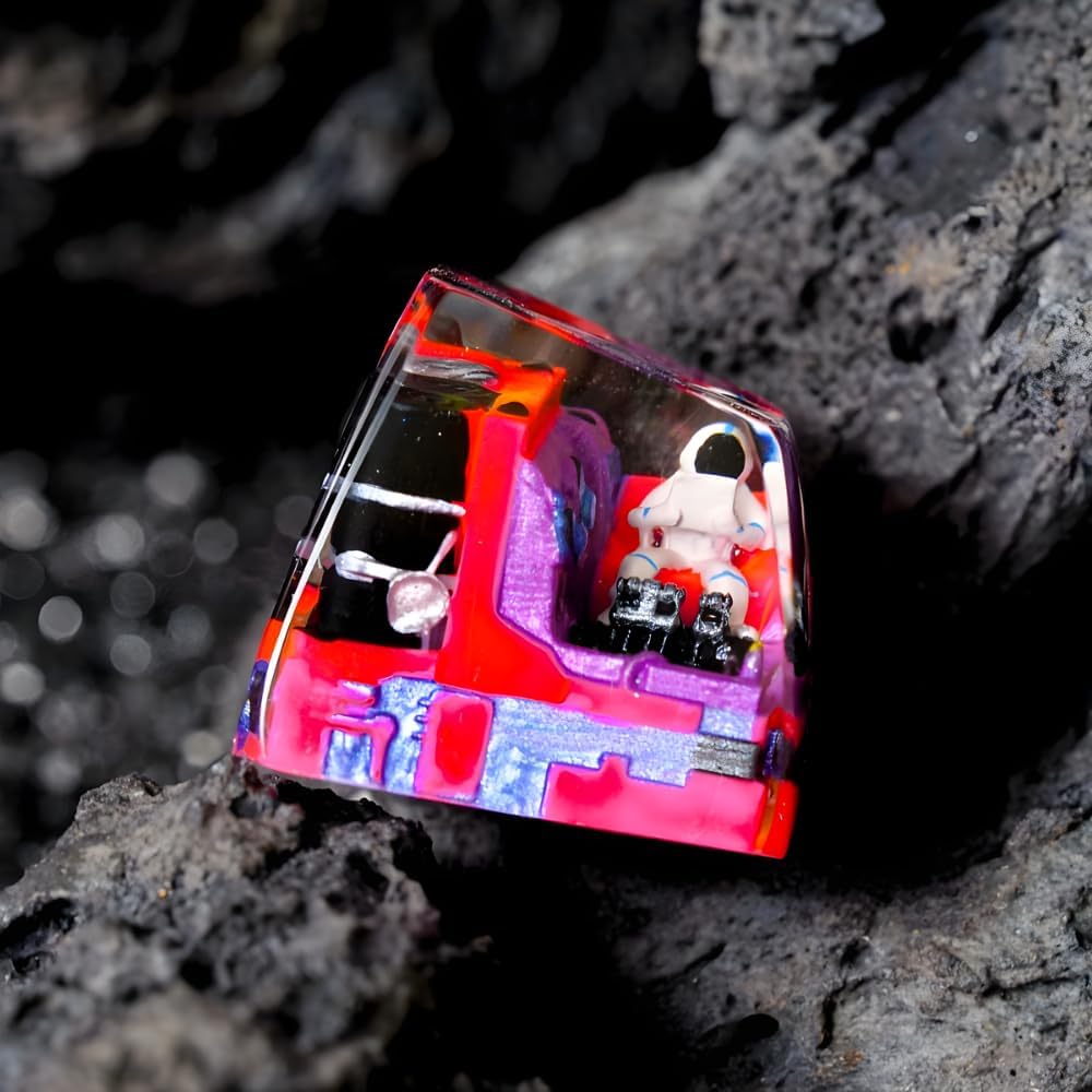 Astronaut Keycap Space Pilot Space Handmade Artisan Keycap Cute Key Caps Custom Keycaps Keyboard Caps Resin Keycaps for Cherry MX Mechanical Keyboard Lovers Gift