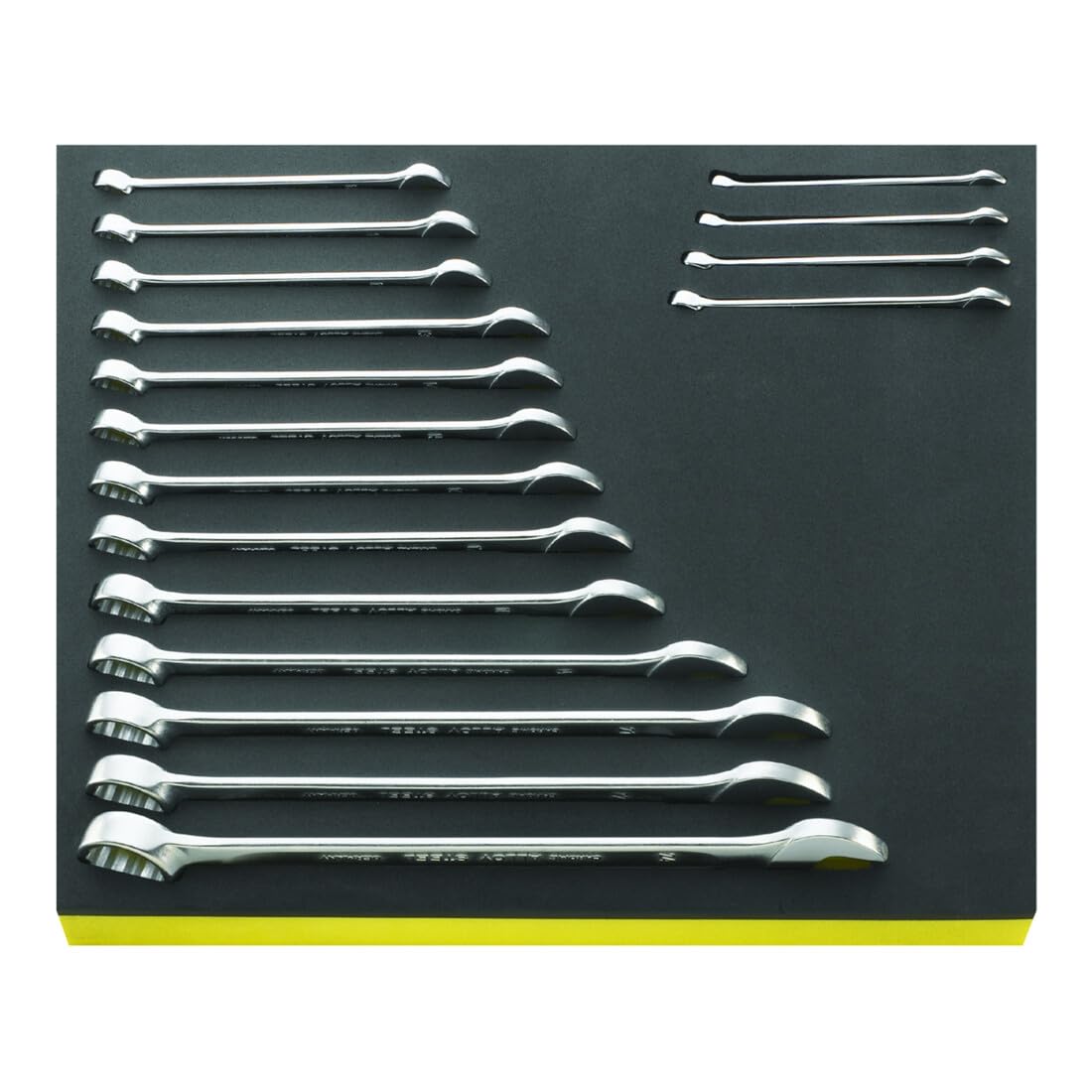 Stahlwille 96830164 Combination Wrench Set - 17 Pieces, Chrome Alloy & Chrome-plated, TCS Inlays, Sizes 6mm to 24mm, Made in Germany
