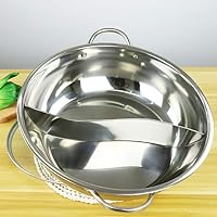 Vista 6 de Olla caliente mongol Shabu Shabu de acero inoxidable con divisor+10 pares palillos 3 pinzas para alimentos+2 pares de cucharas colador