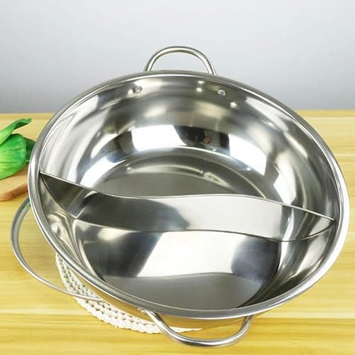 Miniatura 6 de Olla caliente mongol Shabu Shabu de acero inoxidable con divisor+10 pares palillos 3 pinzas para alimentos+2 pares de cucharas colador