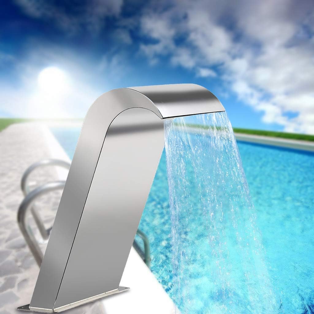 Stainless Steel Pool Fountain Pool Fountain Outdoor Waterfall Water Feature for Garden Pool Pond Decoration (Silver 650 * 300mm)