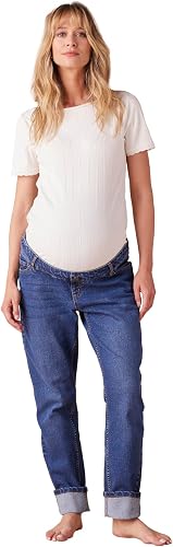 Envie de Fraise Jean de Grossesse Slim en Maille Confort avec Bandeau Évolutif