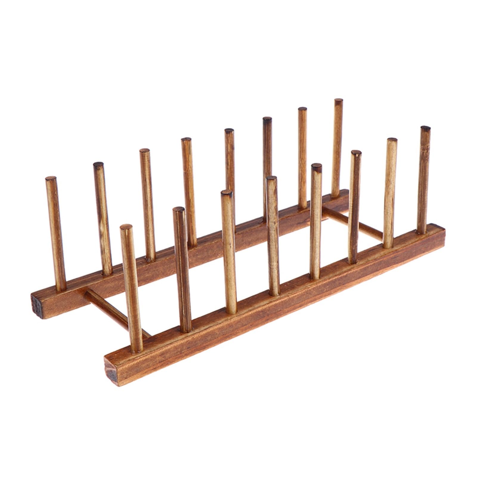 YUPLIODSX Wooden Dish Rack Wooden Plate Dish Drying Rack