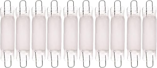 Satco S6997 Lámparas incandescentes en miniatura miniatura de 5 vatios T3 escarcha 20000 horas promedio 45 lúmenes base de bucle rígido 12 voltios