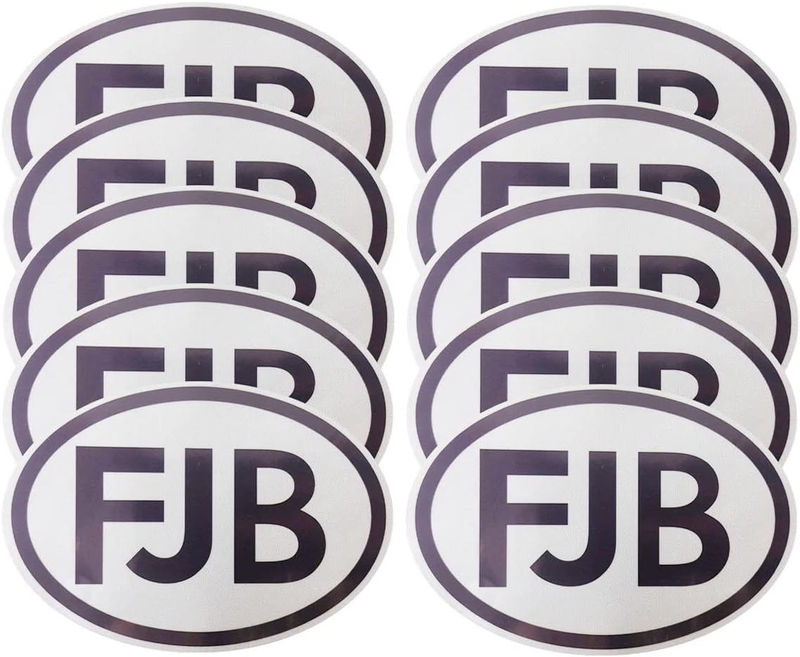 Toogod 10 Pack Reflective Trump 2024 FJB Sticker - 4 x 6 inches - Oval Anti-Biden FK Biden Decal Waterproof Fjbiden Stickers for Car Bumper Motorboat Laptop Helmet Window
