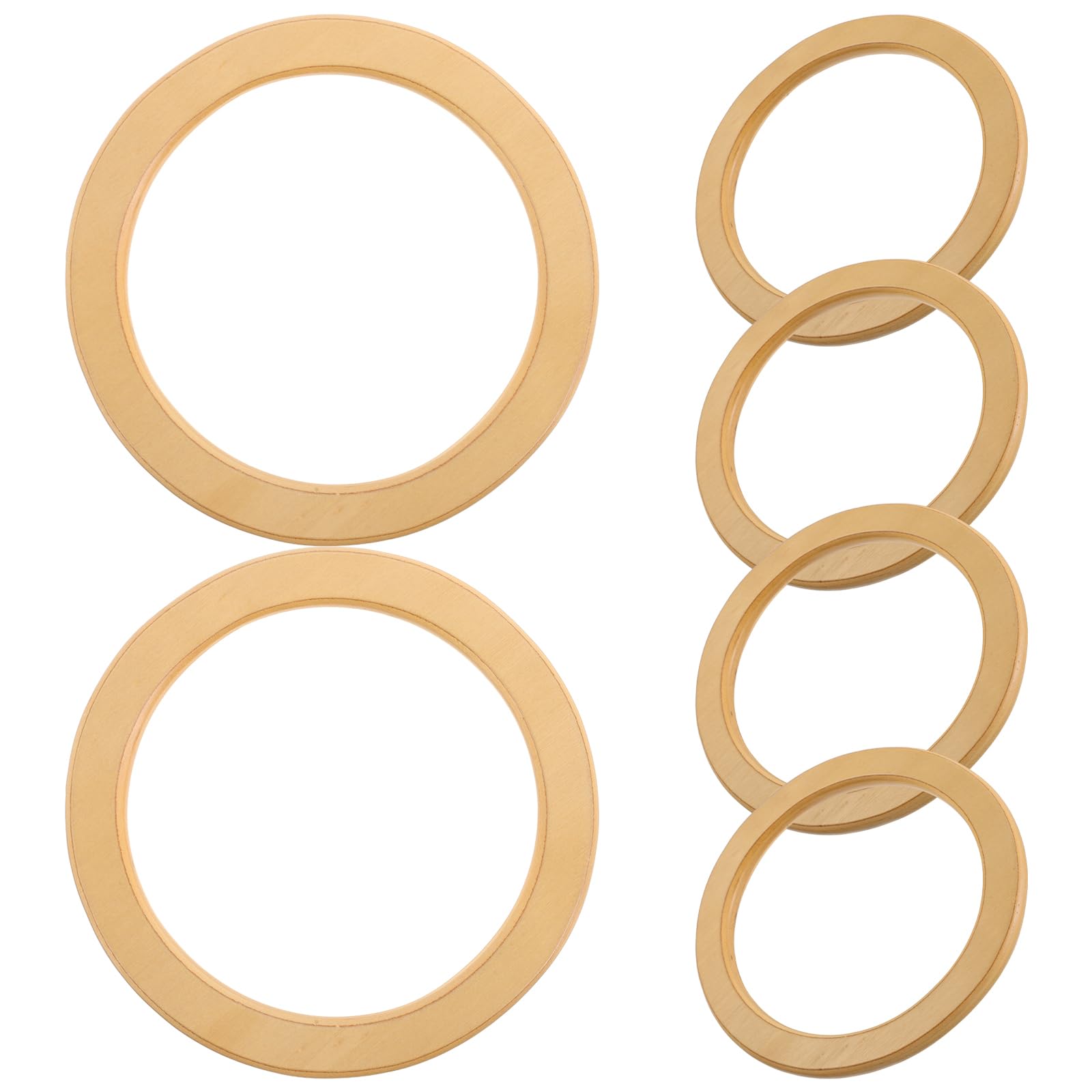 Asas Redondas de Madera Beige para Bolsos, 6 Piezas | Bolso de Playa y Bolso de Mano, Acabado Pulido, Agarre Cómodo, Estilo Natural Vintage