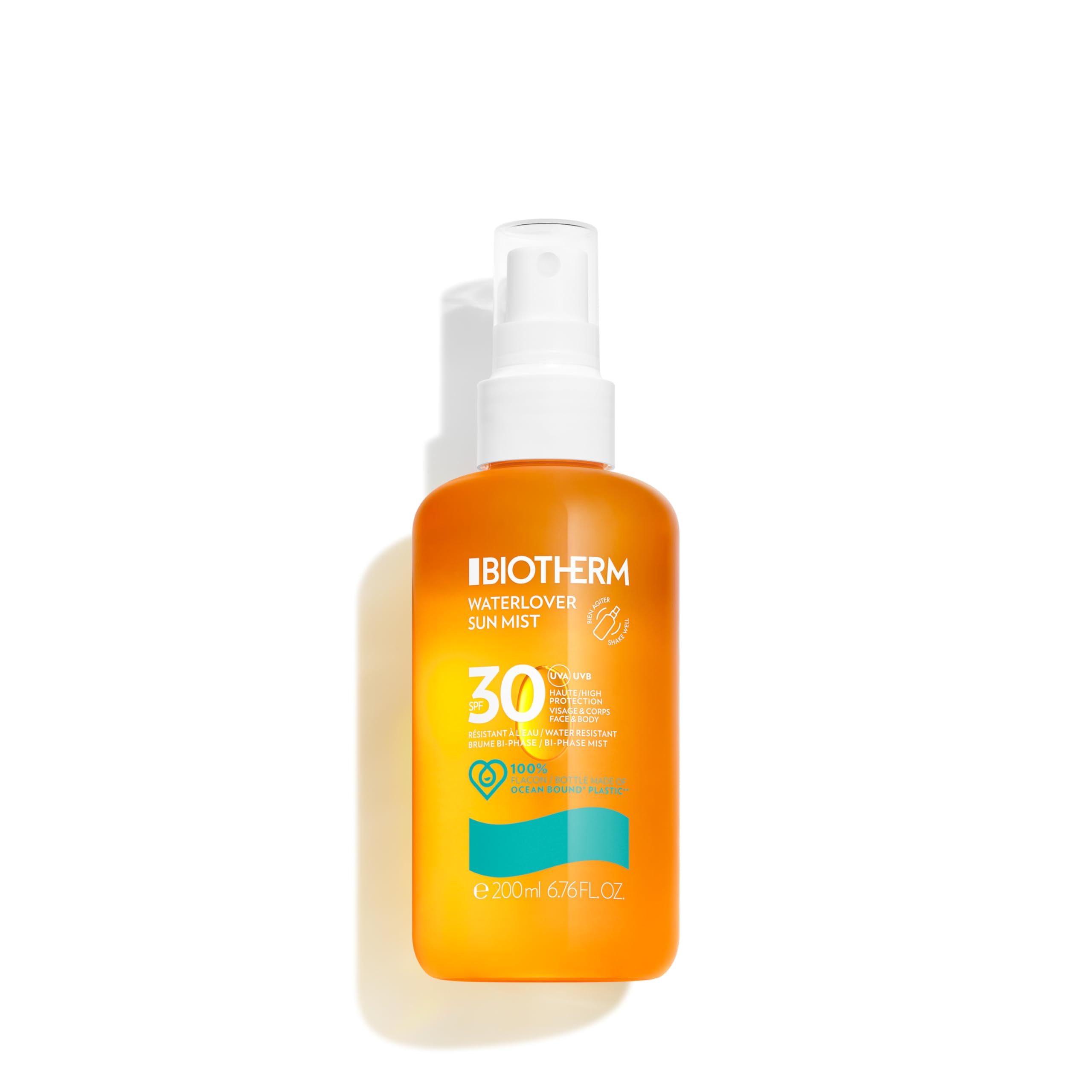 Biotherm Waterlover Sonnenschutzspray, feuchtigkeitsspendendes Sonnenspray für umfassenden Schutz, Spray mit LSF 30, 200 ml