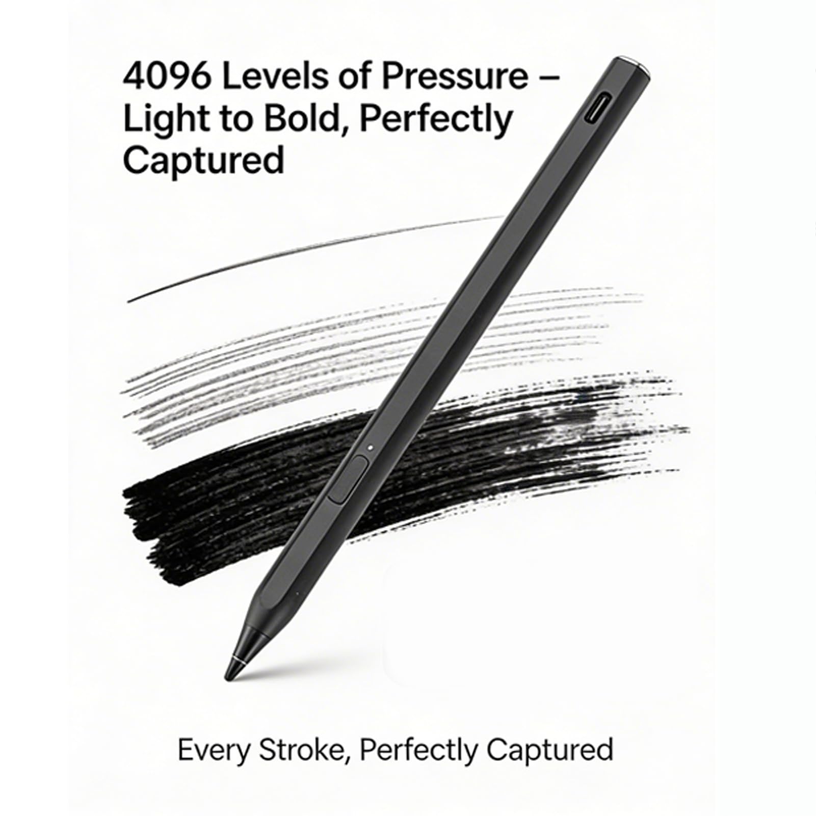 USI 2.0 Stylus Pen It per Remarkable Paper Pro e per Max 11, 4096 Livelli di Pressione Sensibilità All'inclinazione Matita Digitale Magnetica Ricaricabile con Rifiuto del Palmo (BLACK)