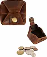 Amazon.com: Jajmo Legacy Premium Leather Brown Coin Pouch