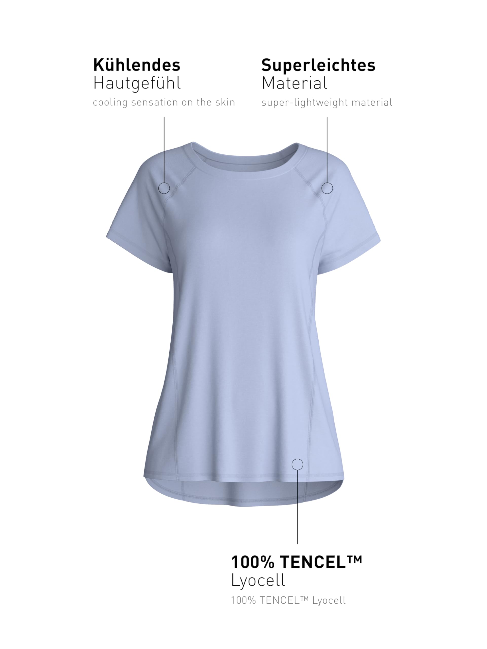 CALIDA Deepsleepwear Cooling T-Shirt Damen, mit Rundhalsausschnitt