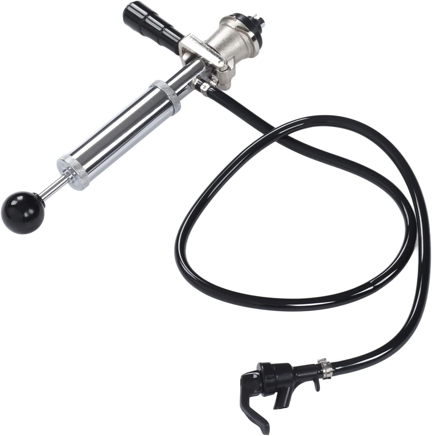 Stainless Steel Beer Keg Pump, Leakproof Rustproof Keg Tap Dispenser, S Type Quick Beer Party Pump with 41.3in Hose for Picnic Wedding Family Gathering