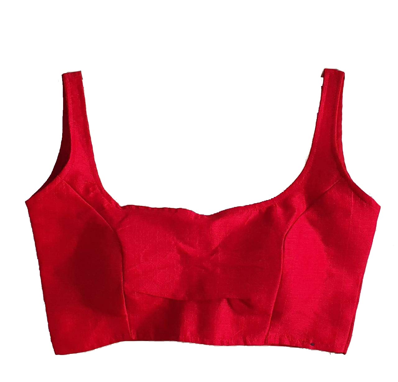 vihu fashion Women's Silk Plain Sleeveless Readymade Blouse (BB Mix_Red_38)-picture-25