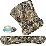 Keyboard Wrist Support + Wrist Mousepad + Coaster Combination, Non-Slip PU Base, with Gel Memory Mousepad, Suitable for Gaming, Office Pain Relief Mousepad Set - Camouflage Giraffe