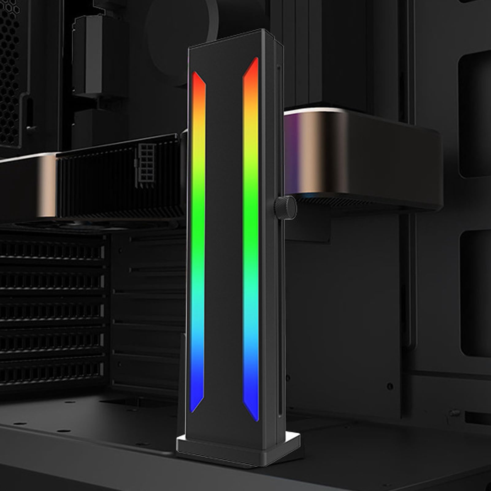 Staffa di Supporto GPU ARGB Base Magnetica in Lega di Alluminio Supporto GPU Regolabile Scorrevole per Scheda Grafica Desktop Forte Supporto per PC da Gioco (Negra)