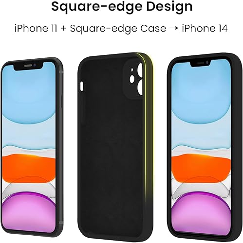 Miniatura 2 de FireNova Funda diseñada para iPhone 11, borde recto, protección de cámara mejorada, funda de silicona con forro de microfibra suave antiarañazos,