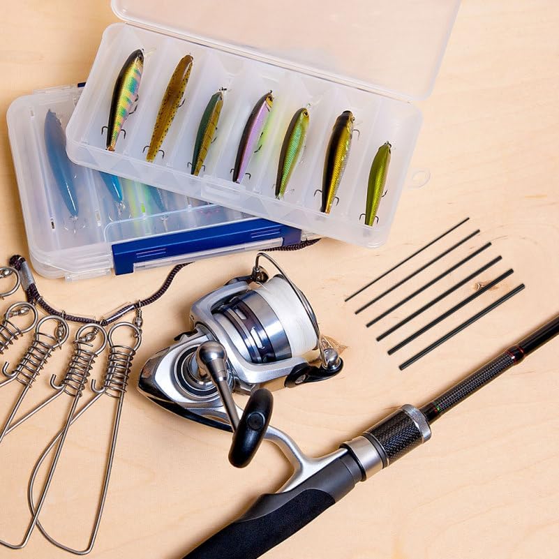 Miniatura 7 de Kit de reparación de caña de pescar de fibra de carbono, 12 piezas, insertos sólidos y duraderos, diseño de conexión versátil para uso en agua