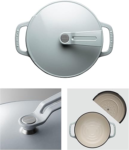 Miniatura 2 de Olla para Horno Holandés Vermicular 2.0  Olla de Hierro Fundido Esmaltada Ligera  18cm (2 qt)  No Tóxico  Compatible con Inducción  Horno Holandés