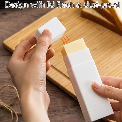 Miniatura 8 de Soporte para esparcidor de mantequilla, práctica herramienta para esparcir mantequilla con tapa, aplicador rotativo contenedor de mantequilla de