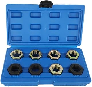 VKALTUL 8pcs Axle Spindle Rethreading Tool Set, Thread Chaser Set, Thread Repair Tool M20,22,24 13/16 3/4 x20UNEF