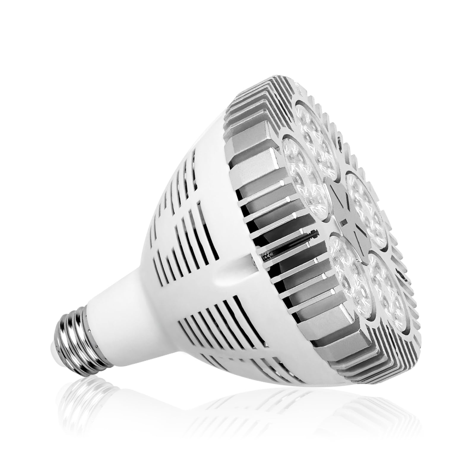 Aolyty 45w (85W Equivalent) PAR38 LED Bulb White 6000K 3500lm E26 Base 35 Degree Beam Angle Track Spotlight with Fan AC 120v (White)
