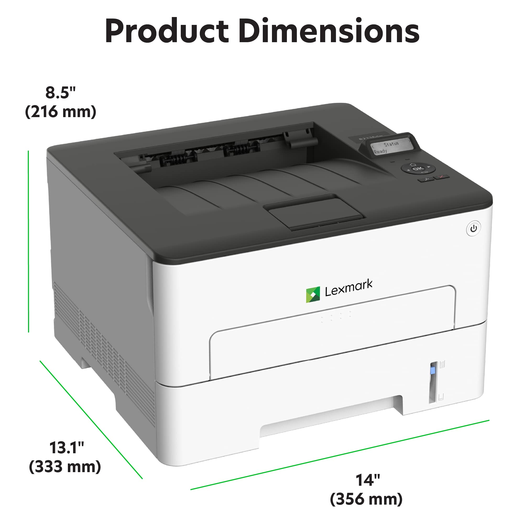 Lexmark B2236DW Monolaser (WiFi, LAN, up to 34 S/Min., Automatic Printing on Both Sides) Black/Grey