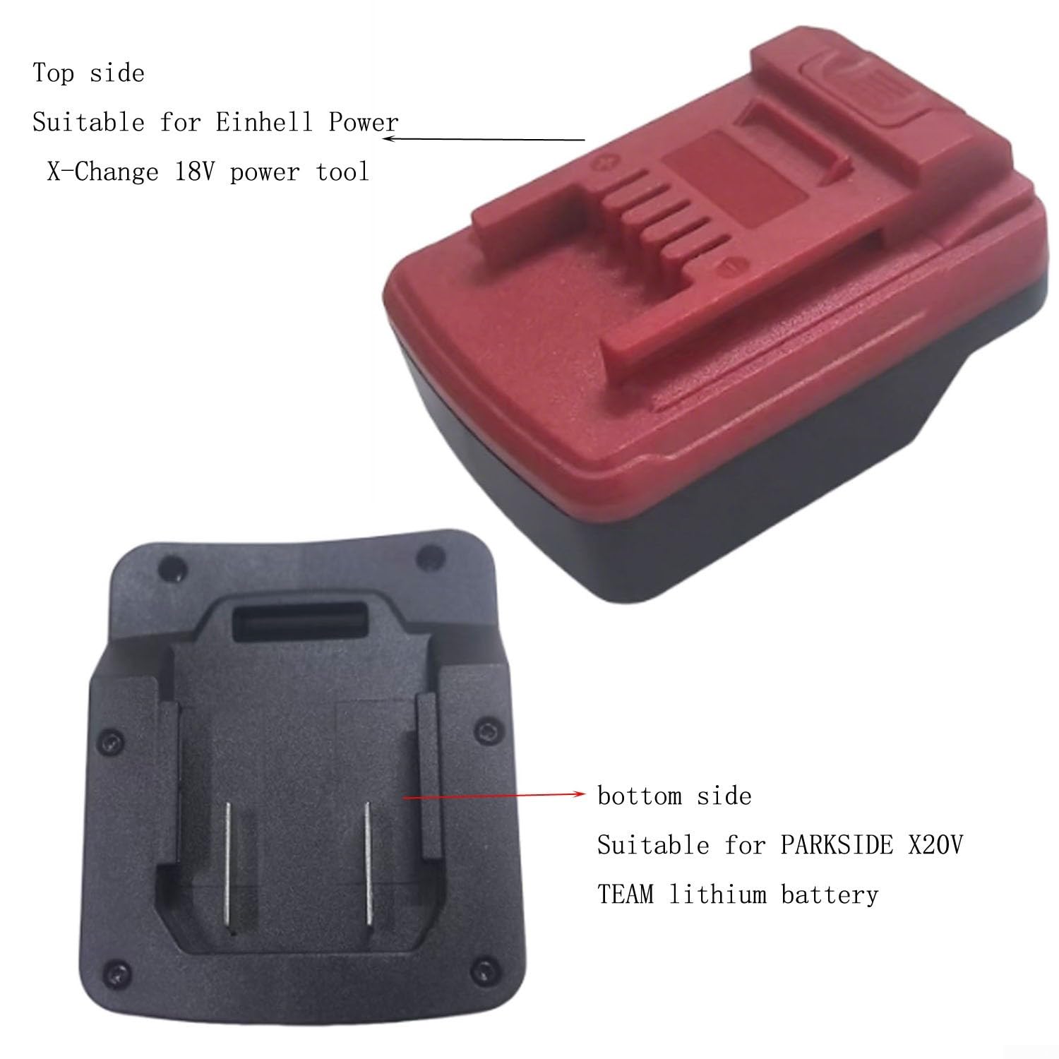Adaptador Convertidor de Batería, para batería PARKSIDE X20V TEAM convertir a Einhell Power X-Change 18V herramienta eléctrica 90 * 60 mm