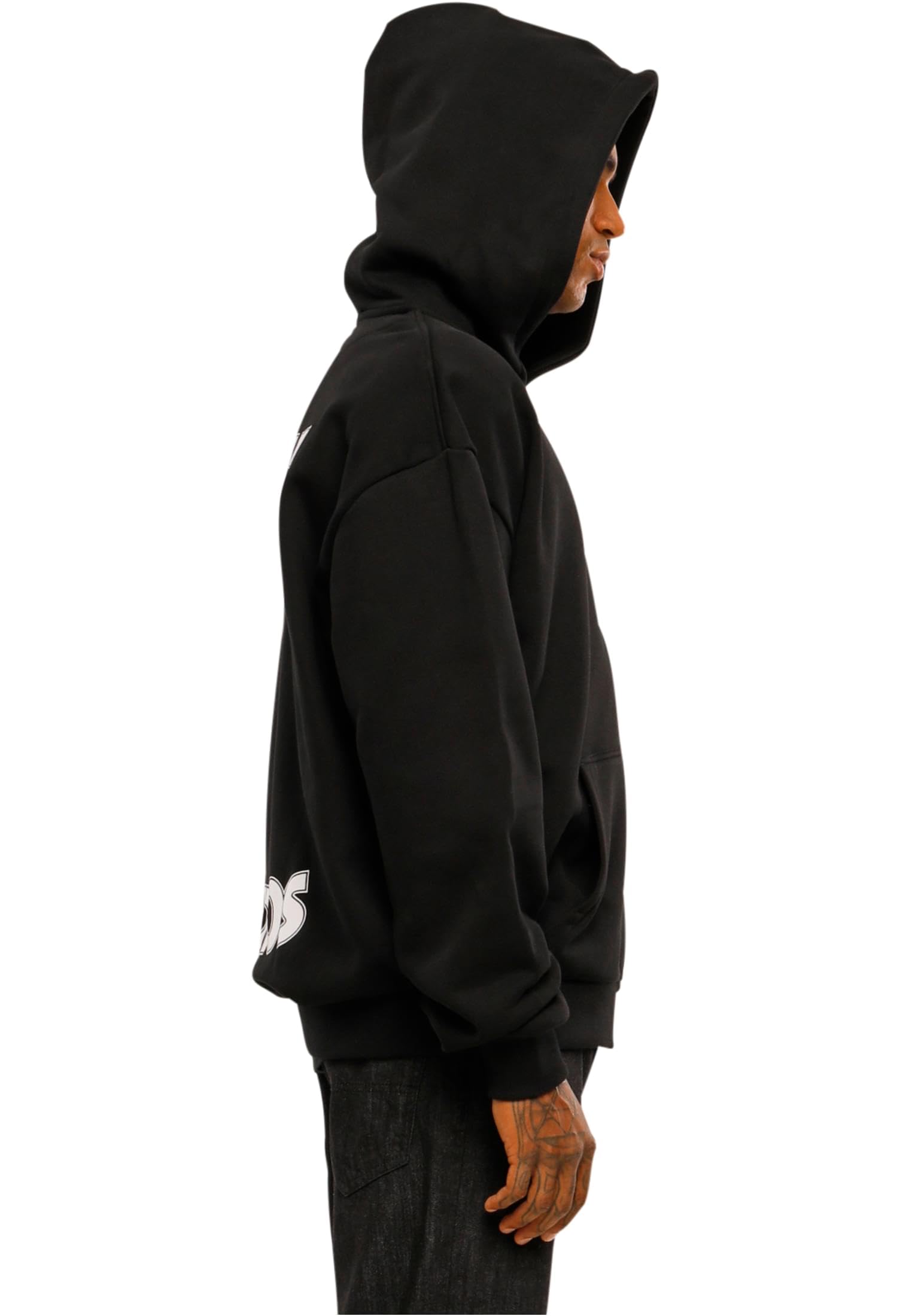 Mister Tee Upscale - Felpa con Cappuccio Unisex Upscale Studios Ultra Heavy Oversize Zip Jacket, Unisex con Zip con Stampa Posteriore, Nero, M