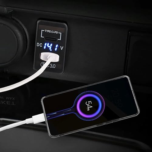 Miniatura 5 de Cllena Carga rápida 3.0 y PD USB C Dual USB puerto cargador adaptador de corriente para Toyota