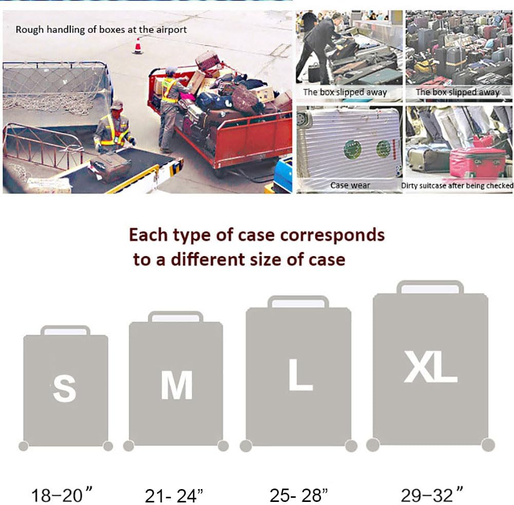 Luggage Cover Colorful Suitcase Cover Elastic Protector Sets For 18-32 Inch Suitcase Travel Accessories (Owl, L)