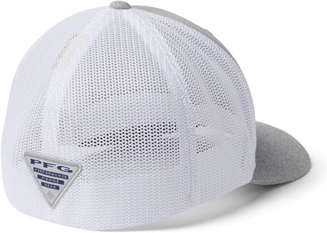 Columbia Unisex PFG Mesh Ball Cap, Cool Grey Heather/Black/Permit, S/M