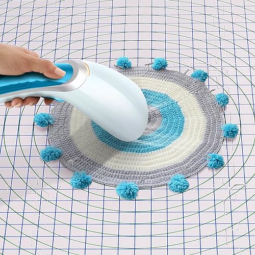 Image of Yiitoll Blocking Mats for Knitting, Extra Thick Knitting Blocking Mats with Grid Radial Lines, 9 Packs Crochet Blocking Board Includes 20 Blocking Comb Pins 100 T-pins and Storage Bag
